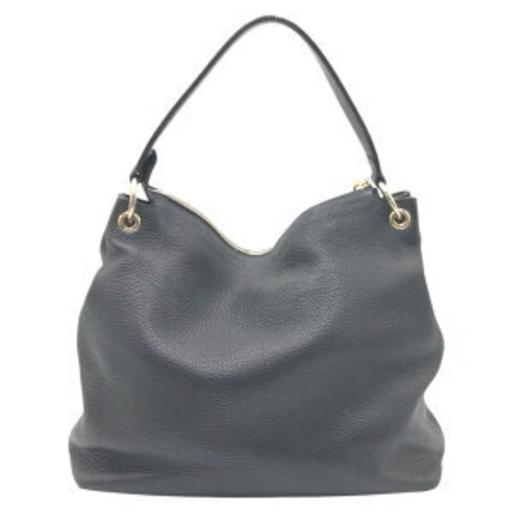 Gucci shoulder bag GG black leather Interlocking hobo handbag Soho